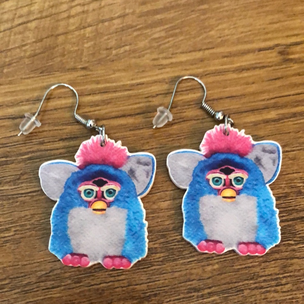 Furby themed earrings set
